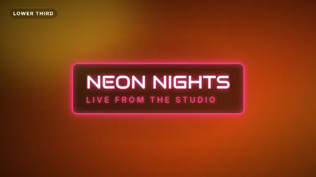 Neon Sign Lower Third
