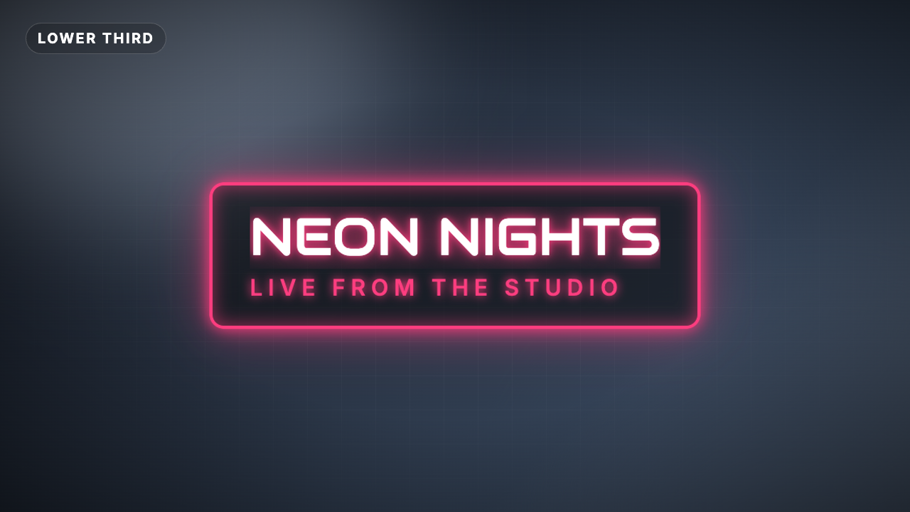 Neon Sign Lower Third
