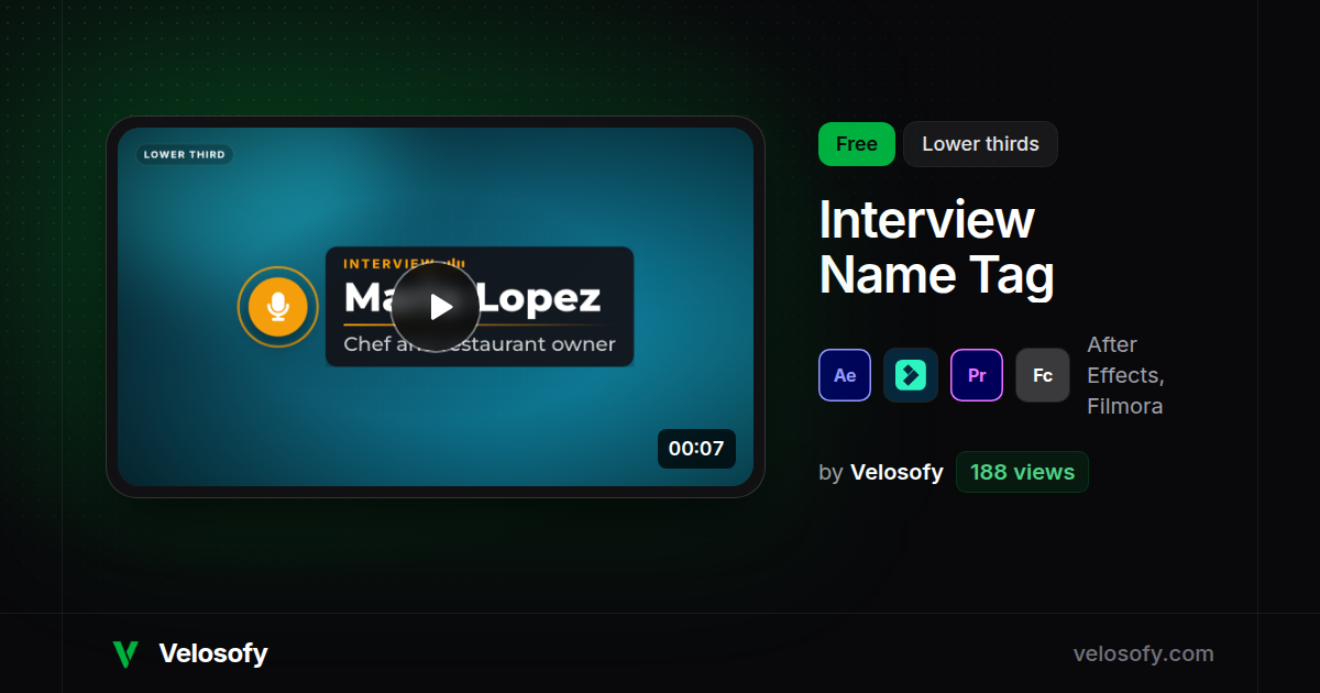 Interview Name Tag – Free, Edit Online - Velosofy